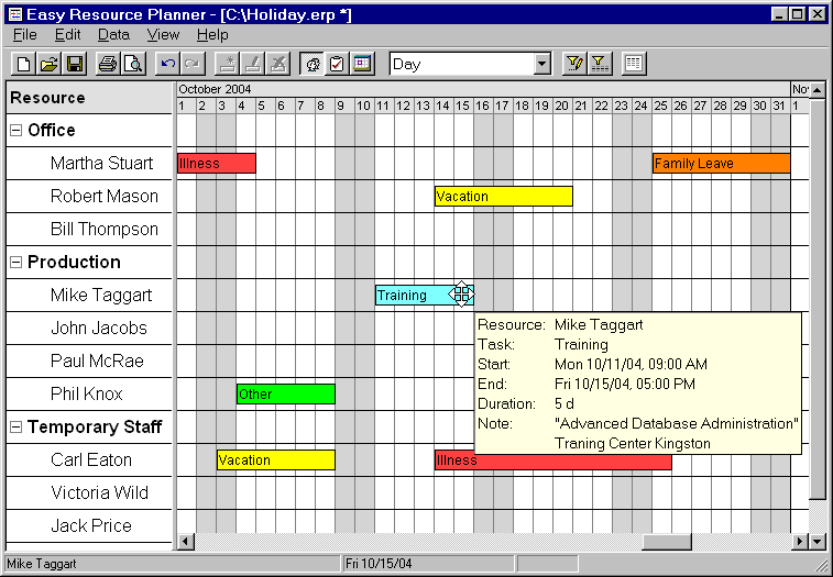 Easy Resource Planner Screenshot